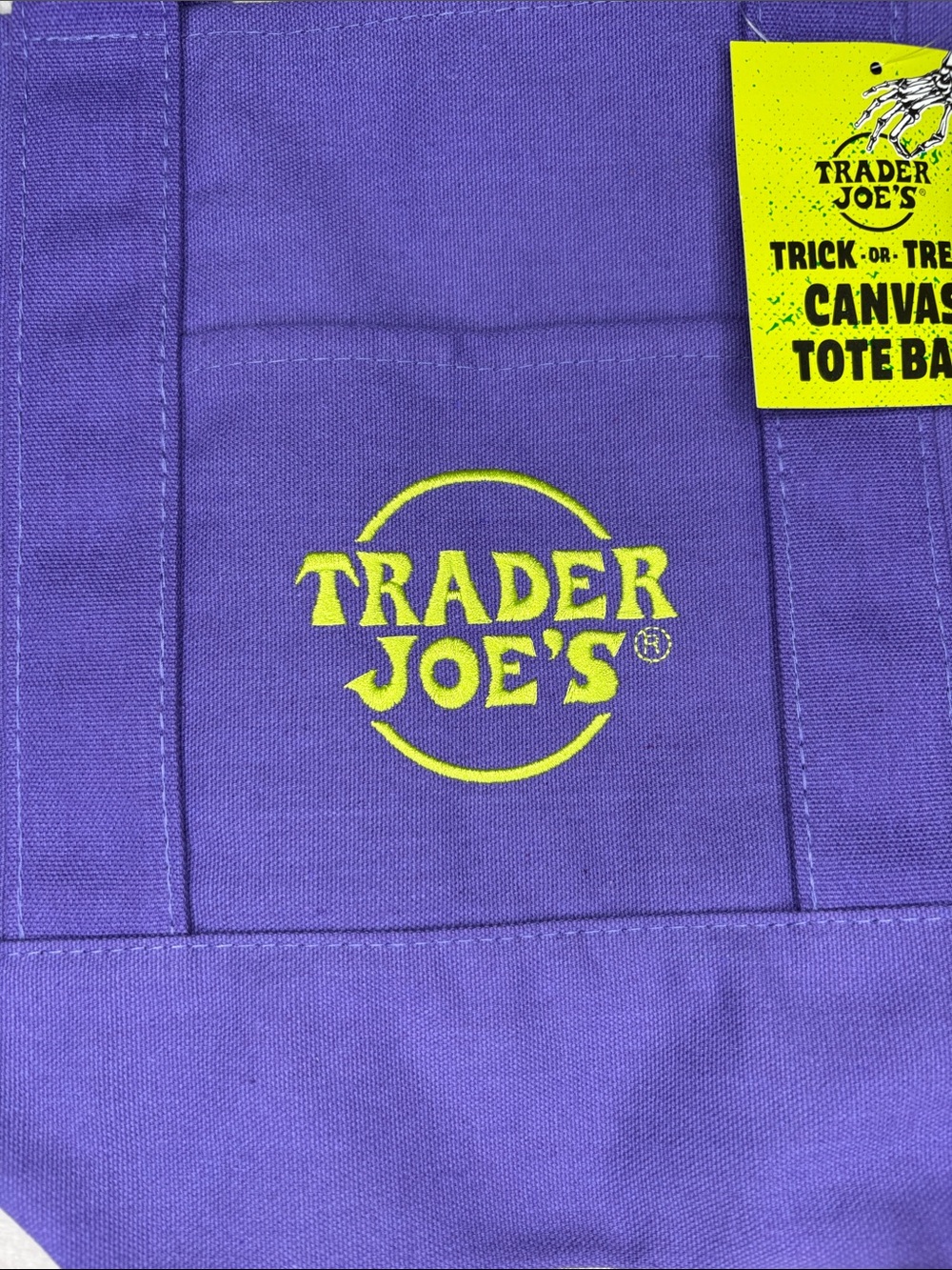 Trader Joe’s Halloween Purple Canvas Tote Bag - Picture 2 of 4